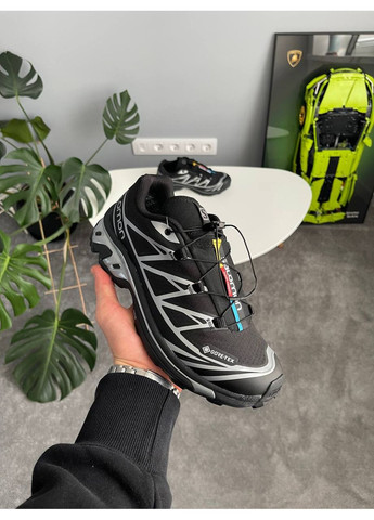 Чорні Осінні кросівки чоловічі salomon xt-6 adv gore-tex black silver | саломон хт-6 чорні No Brand