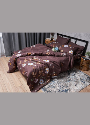 Комплект постільної білизни Микросатин Premium «» євро 200х220 наволочки 2х50х70 (MS-820005016) Moon&Star Floral Mocha (293147795)