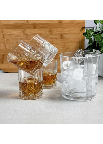 Набор стаканов для виски стеклянные 310 мл 6 шт + ведро для льда Everest No Brand (373005925)