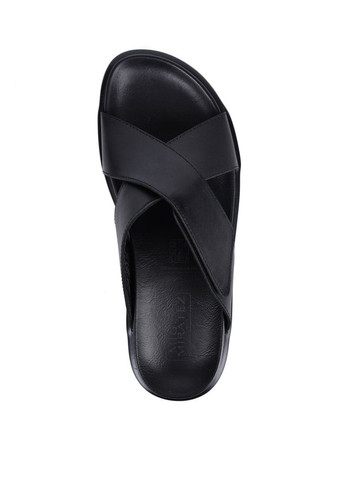 Черные мужские шлепанцы 1035-a28 черный кожа Miguel Miratez