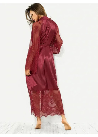 Довгий атласний халат. Атласний халат із француського мережива. Жіночий довгий халат з поясом сек суальний China (360866317)