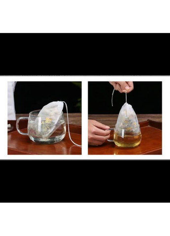 Фильтр-пакеты для чая, специй, кофе и бульона, пакетики для заваривания, одноразовые, с ниткой, 6х8 см, 100 шт No Brand (362961166)