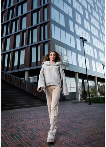 Мягкая экошуба с капюшоном 87-89-002-73 Milk SAM S Samange (367582300)