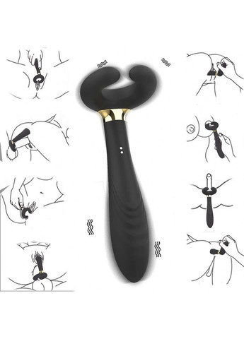 Вібратор 3X Stimulator для клітора, пеніса та анальної стимуляції чорний No Brand (339092321)