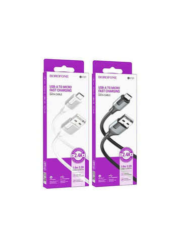Кабель Micro USB для зарядки телефону, смартфона / зарядний шнур провід мікро юсб для передачі даних Borofone (338603898)