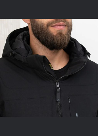 Чорна демісезонна чоловіча куртка весна-осінь великого розміру SK