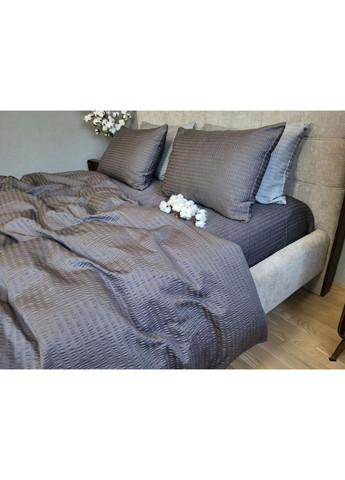 Постельное белье с резинкой Графит, сатин GOFRE PREMIUM Евро размер, наволочки 70/70 No Brand (363190560)