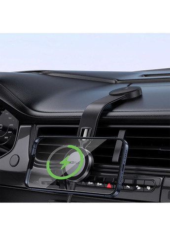 Автодержатель для телефона с БЗП magnetic wireless charging car holder for dashboard (6974316283546) Acefast D37 (367268564)