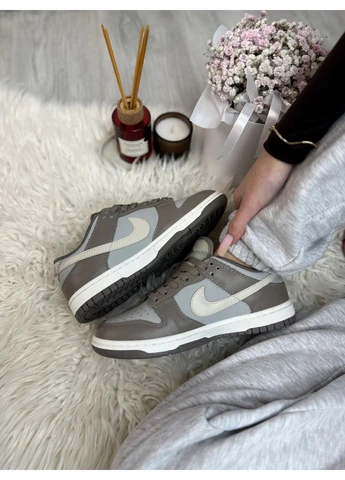 Сірі літні кросівки nike dunk low grey beige найк данк сірі No Brand