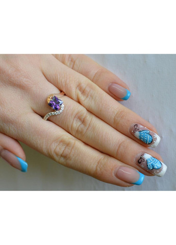 Срібна каблучка з золотими накладками Silver Style (367268361)