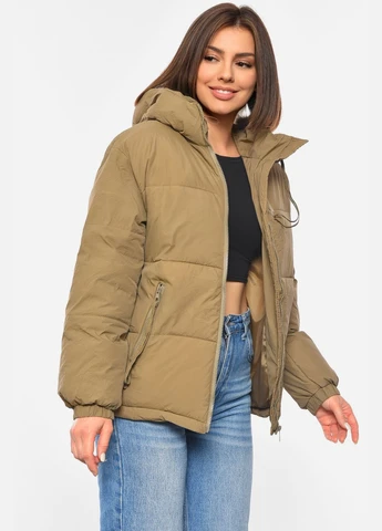 Коричнева демісезонна куртка жіноча демісезонна коричневого кольору Let's Shop