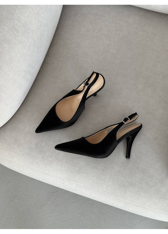 No Brand Стильні жіночі слінгбеки слінгбекі чорний з текстиль, — всесезон (356764427)