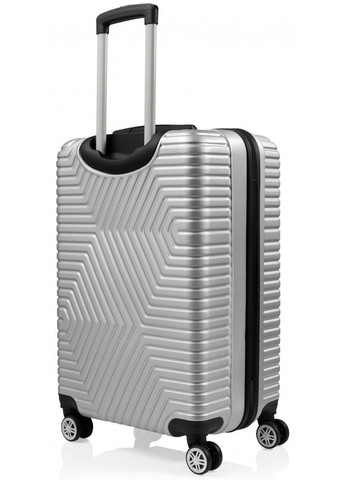 Велика пластикова валіза на колесах 115L Polo срібляста No Brand (361156928)