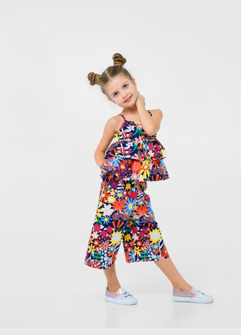 Зелена демісезонна майка, ситцеве літо, кулір, (110634) () 5л/110/30, квіти на жовтому Smil