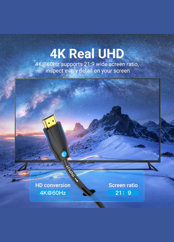 Кабель HDMI Cable 1M Black (AAMBF) Vention for Engineering (325420550)