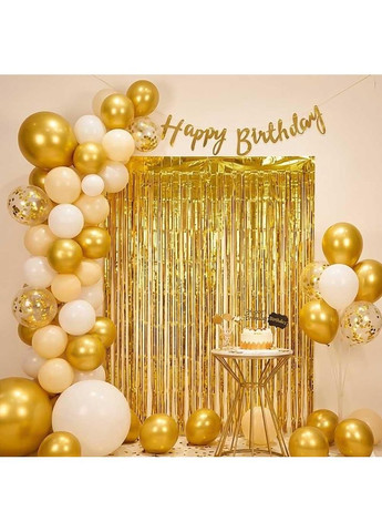 Фольгированная шторка-дождик для фотозоны 1*2 м золотого цвета (OK0112_4) No Brand (370160595)