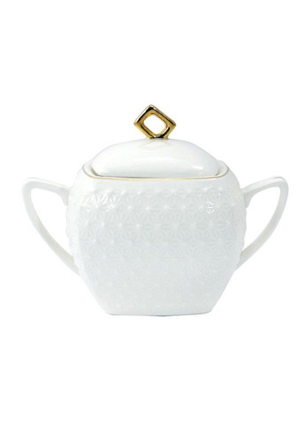 Сахарница фарфоровая Снежная Королева с крышкой квадратная 500 мл белая 932511-А Interos (336948418)