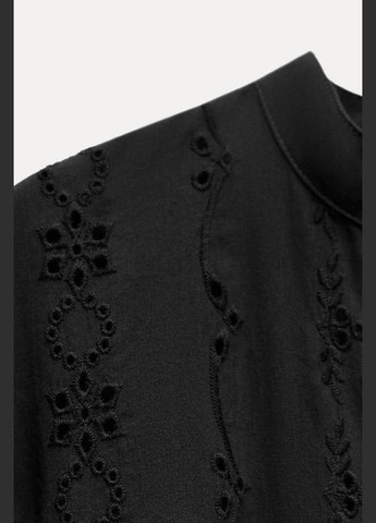 Синя коротка сукня з прорізною вишивкою Zara