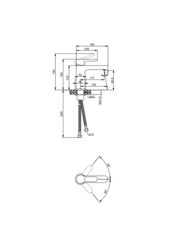 Змішувач латунний для раковини Astra (k35) LDAST001FCRM48085 Chrome LIDZ 001F (358222806)