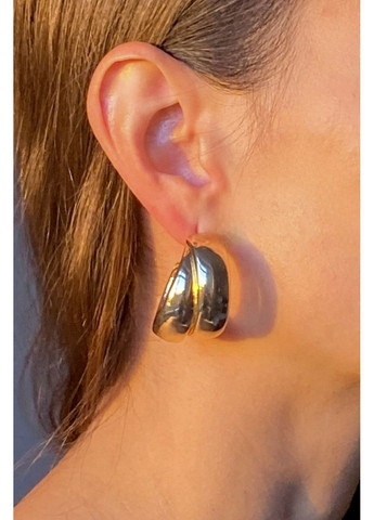 Серьги кольца двойные массивные CHICLY (367831328)