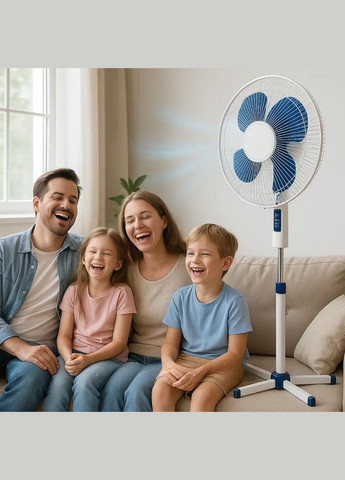 Підлоговий вентилятор FS40-5 з трьома швидкостями синій (2104618618) No Brand (348059296)