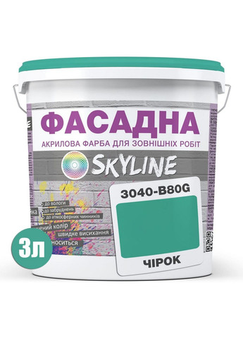 Краска фасадная акрил-латексная 3040-B80G 3 л SkyLine (289460286)