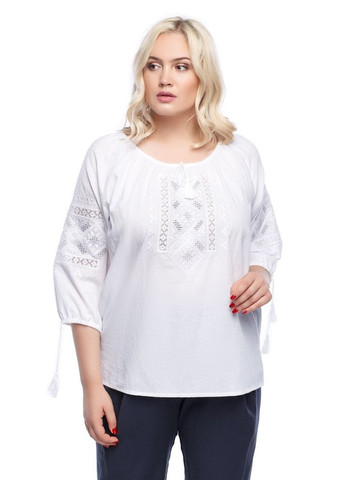 Белая вышиванка женская из батиста белослава (fm2098) Folk Moda (365729886)