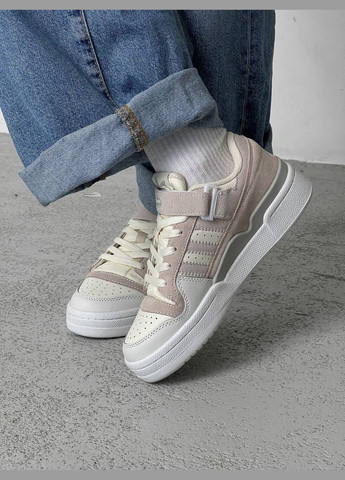 Цветные всесезонные кроссовки Vakko Adidas Forum 84 Low Grey Beige
