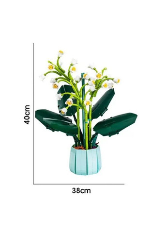 Конструктор 3D Колокольчатая Орхидея, 610 деталей, пластиковый, для развития, творчества и декора комнаты No Brand (364191402)
