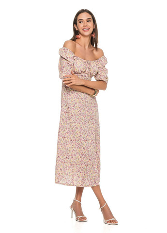 Пудрова літня сукня з вирізом "karo" SVTR