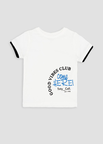 Молочная летняя футболка с коротким рукавом для мальчика цвет молочный цб-00244124 Toontoy