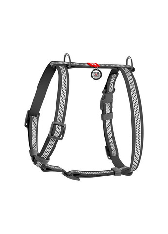 Шлея для собак водостойкая Waterproof c QR-паспортом, светоотражающая, S, Ш 15 мм, 28-42/34-51 см, серая WAUDOG (332880624)