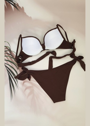 Коричневий демісезонний молодіжний роздільний купальник роздільний No Brand