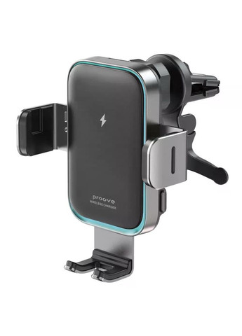 Автотримач для телефону з бездротовою зарядкою Triple Clamp Pro 15W black (47920) Proove (358650272)