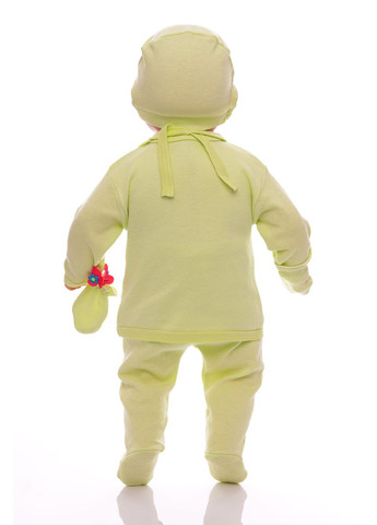 Зелений трикотажний комплект для новонародженого в коробці train салатовий 62 см (37638) BABYKROHA