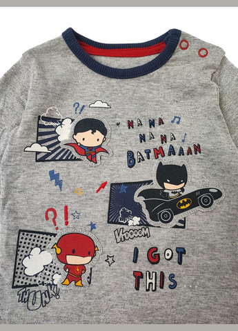 Комбинированная всесезон детская пиижама для мальчика 62-68 см серый с синим (0326) кофта + брюки George