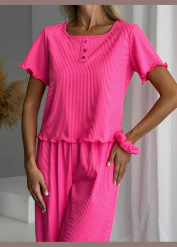 Малиновая трикотажная пижамка тройка Osoblyva