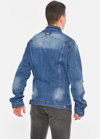 Синя демісезонна джинсівка чоловіча синього кольору Let's Shop
