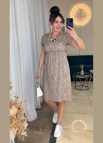 Бежевое легкое платье Fashion