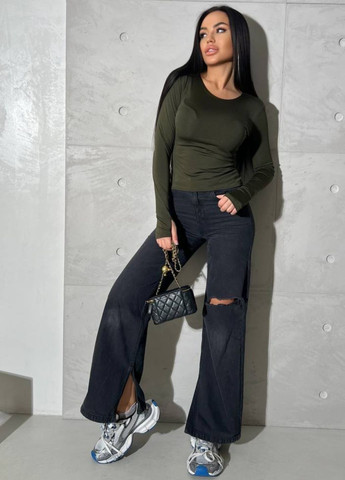 Базовый лонгслив с разрезом под пальчик Tik-Tak (322105365)