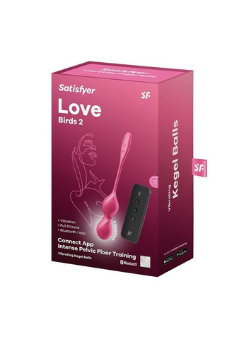 Вагинальные смарт-шарики с вибрацией Satisfyer Love Birds 2 Connect App Red, 86 г, пульт ДУ No Brand (366878045)
