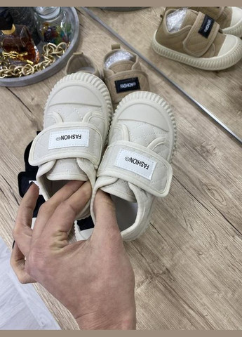 Молочные всесезонные кроссовки, кеды на липучках BabyStyle