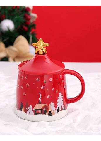 Кружка новорічна 14609 400 мл червона No Brand (349221570)
