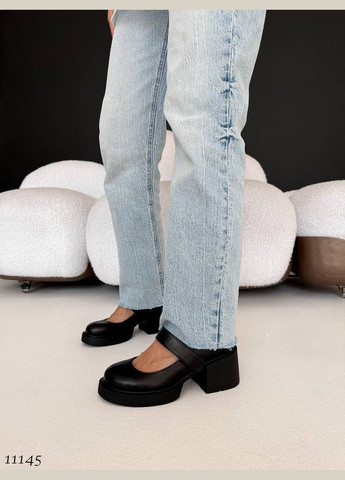 No Brand Туфельки з натуральної шкіри на липучці, чорні чорний з, — (316221815)