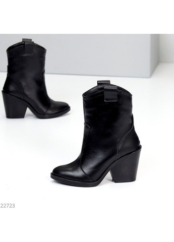 Черные демисезонная демисезонные кожаные ботильоны Helen