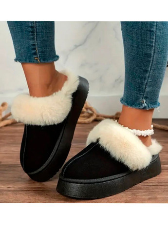 Жіночі тапочки Уггі чорні на платформі. No Brand (303933763)