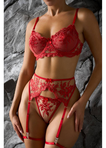 Красный демисезонный соблазнительный комплект белья No Brand