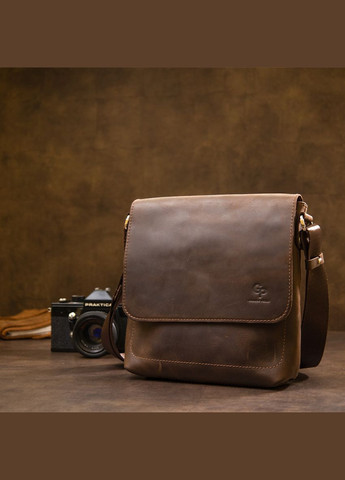 Кожаная сумка кросс боди мужская мессенджер через плечо коричневая 11432 Grande Pelle (329197218)