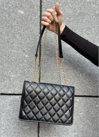 Женская черная классическая сумка 1613 стеганая кросс-боди через плечо No Brand (306709434)