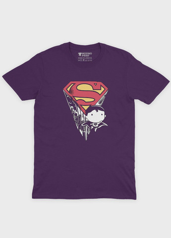 Фиолетовая демисезонная футболка для мальчика с принтом супергероя - супермен (ts001-1-dby-006-009-004-b) Modno
